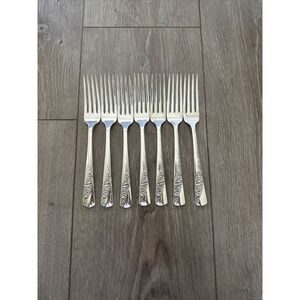 Vtg 1953 Bridal Corsage Lot 7 Dinner Forks Wallace Silver Plate‎ Tradition AA+
